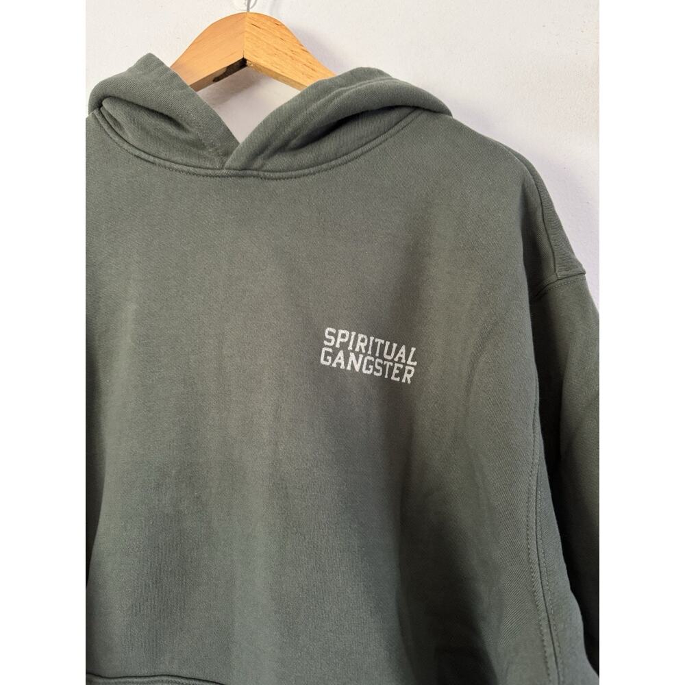NWT Spiritual Gangster Emblem Claasic Hoodie Men’s Size Medium Green - Picture 4 of 7